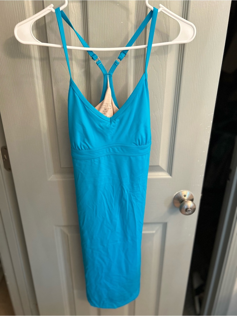 Athleta Turquoise Blue Slip Dress with Racerback Straps